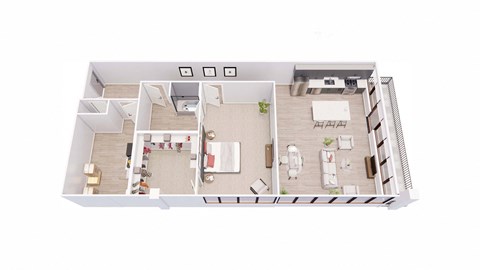 1 bed 1 bath 1B Floor Plan at Tesson Ridge, Saint Louis, MO 63128